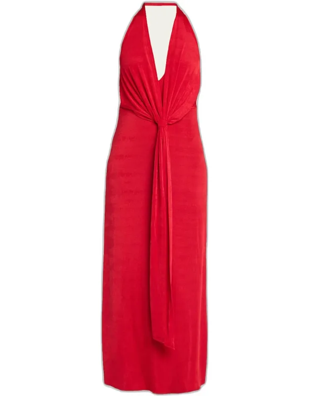 Draped Jersey Maxi Dress