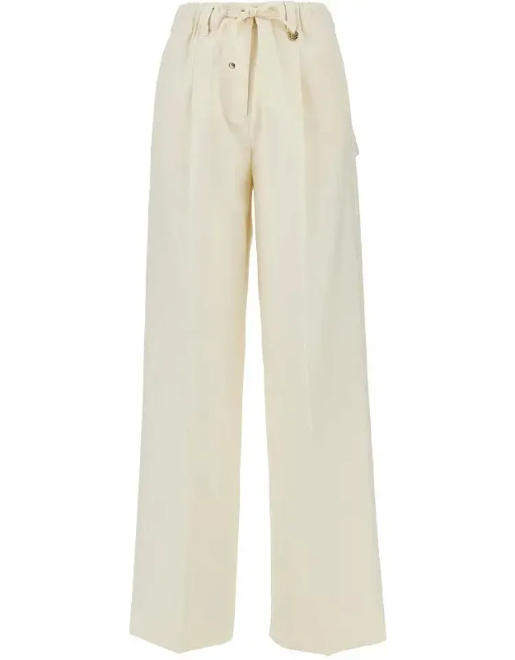 Wool Gabardine Pants With Drawstring
