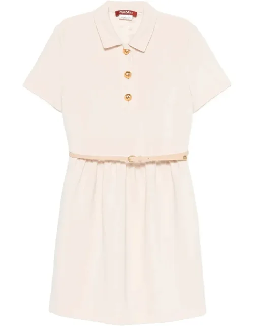 Belted Button-front Mini Dress
