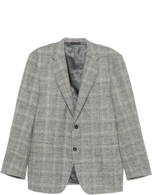 Check-pattern Single-breasted Blazer