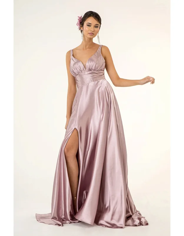 Simple Long Satin Dress
