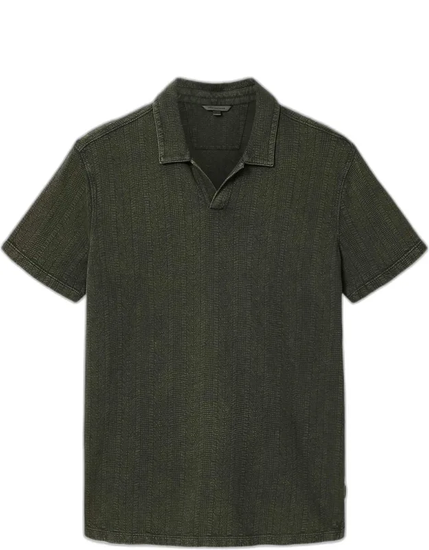 Zion Garment-dyed Jacquard Polo Shirt
