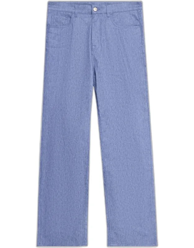 Linen Blend Straight-leg Jeans