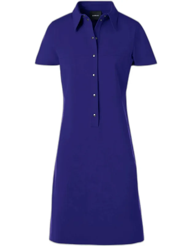 Cotton-silk Stretch Polo Dress