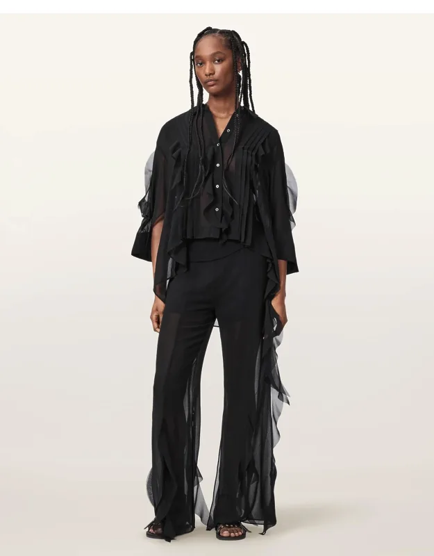 Minna Flared Frill Detail Pants