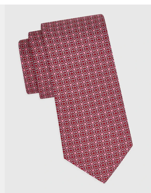Heart And Gancio Silk Tie
