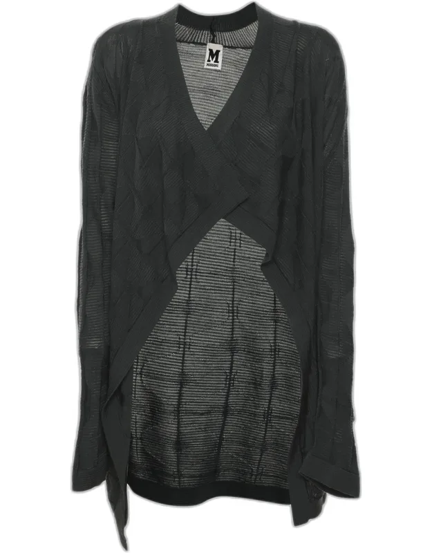 Textured Open Front Drape Cardigan