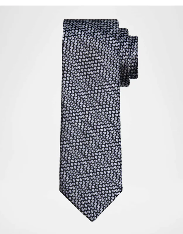 Tonal Geometric Jacquard Silk Tie
