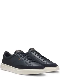 Leather Sneakers With Suede Trims