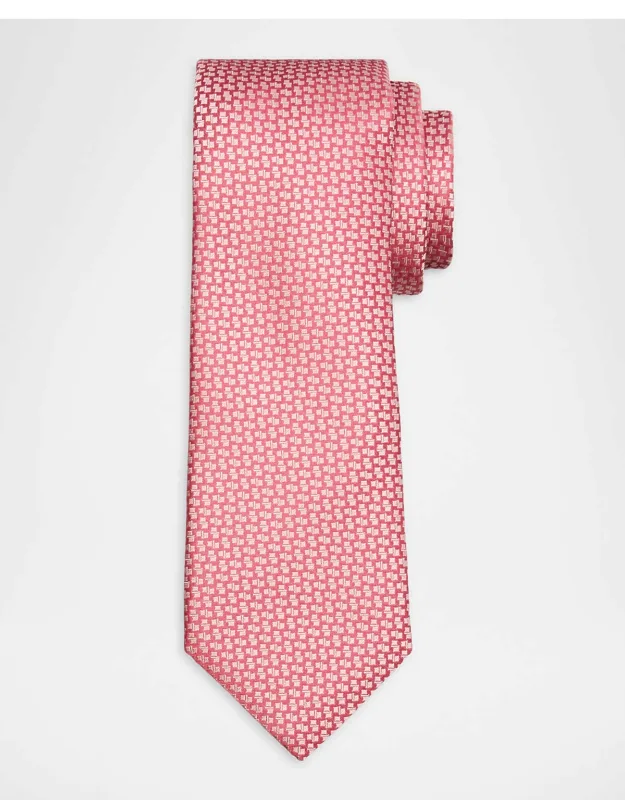 Tonal Geometric Jacquard Silk Tie