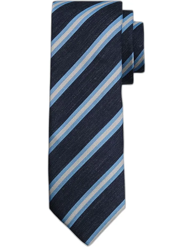 Diagonal Multi-stripe Silk Tie