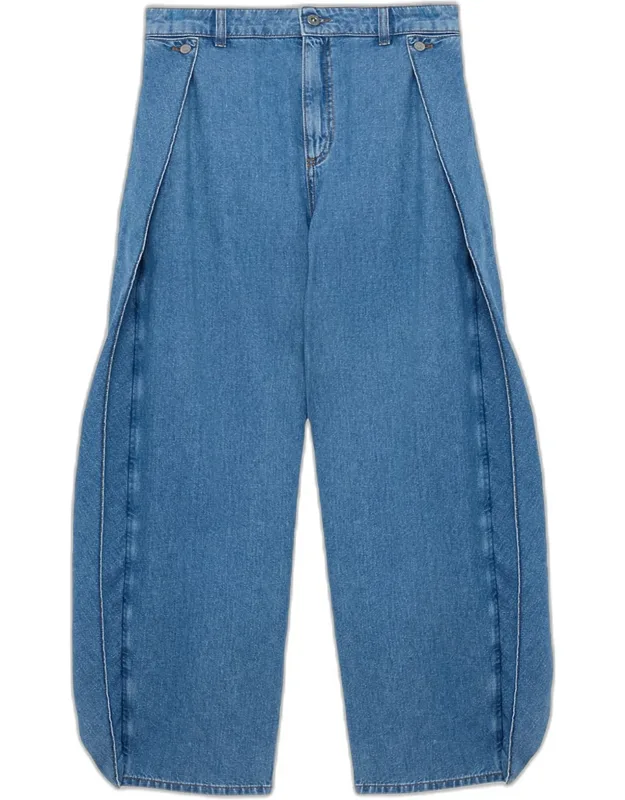 Flared Side And Back Relaxed Jeans