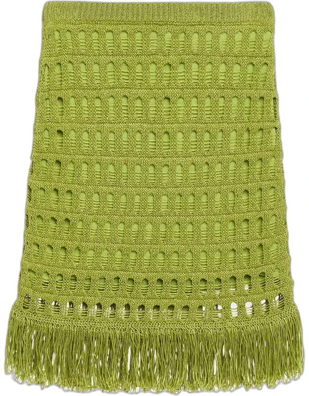 Open-knit Fringe Skirt