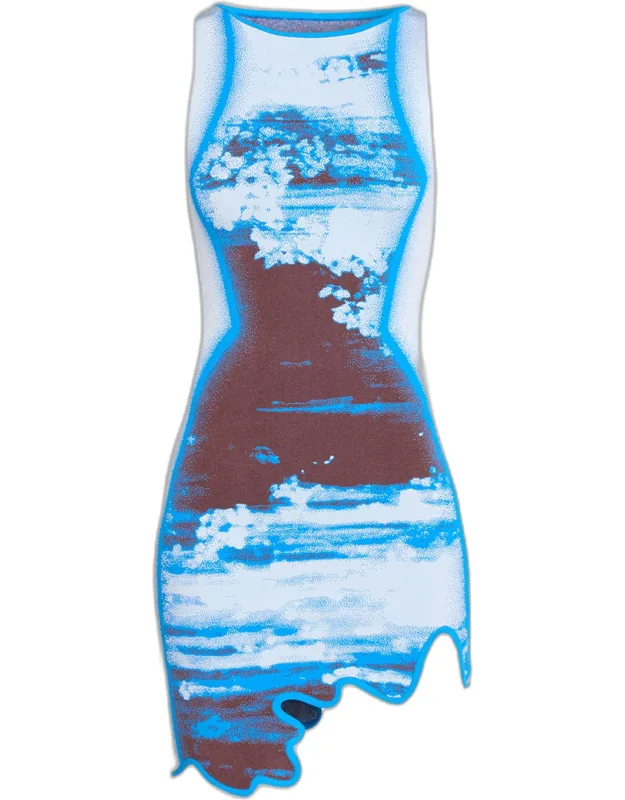 Wavy High-low Mini Dress
