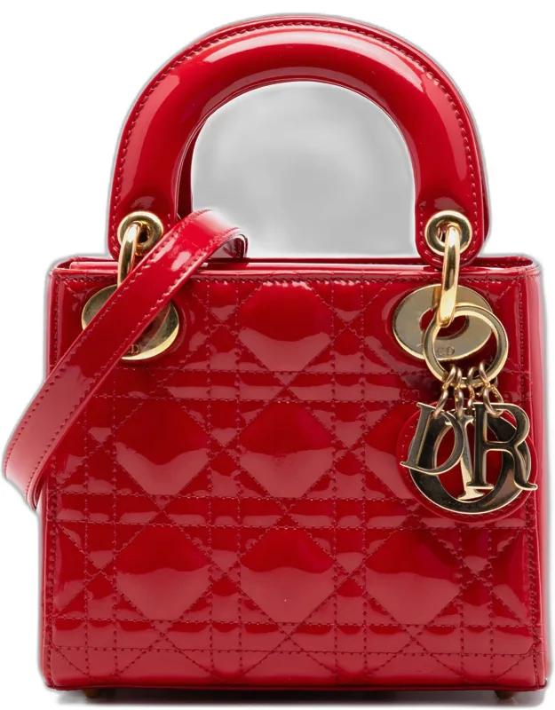 Mini Patent Cannage Calfskin Top Handle Bag