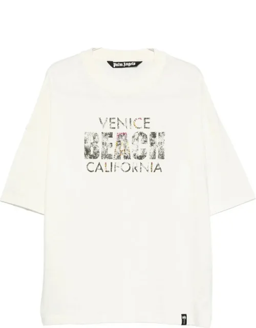 Graphic-print Rhinestone-embellished T-shirt