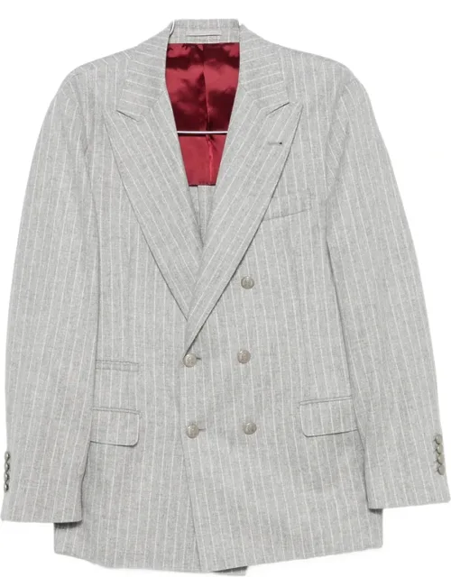 Pinstripe-pattern Double-breasted Blazer