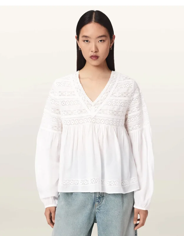 Neneh Long Sleeve Lace Detail Top