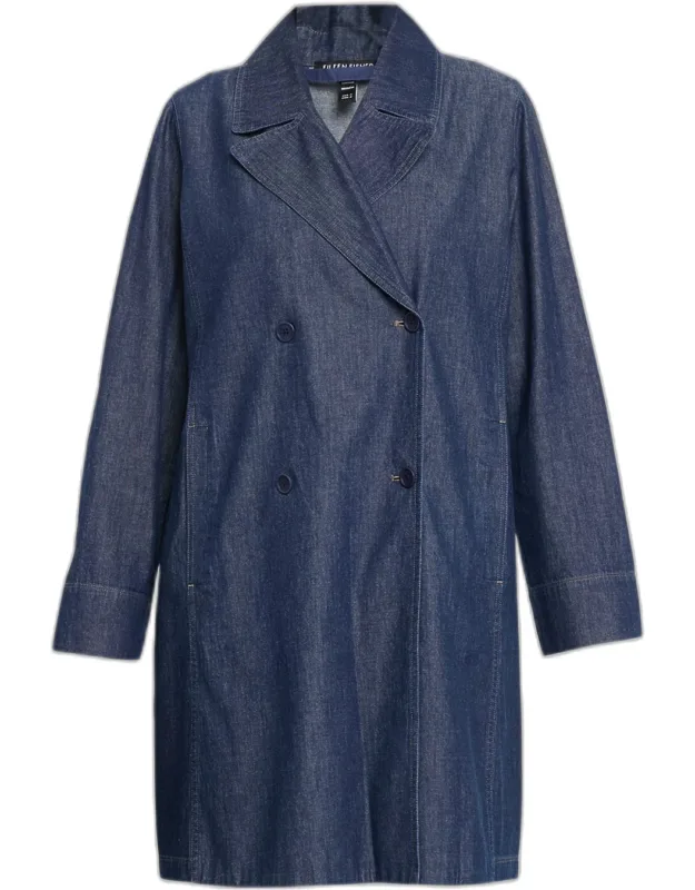 Organic Cotton Denim Trench Coat