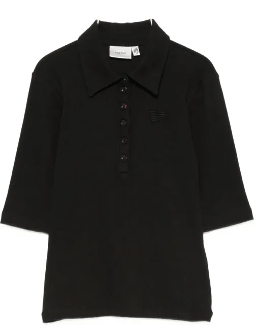 Ribbed-knit Polo Shirt