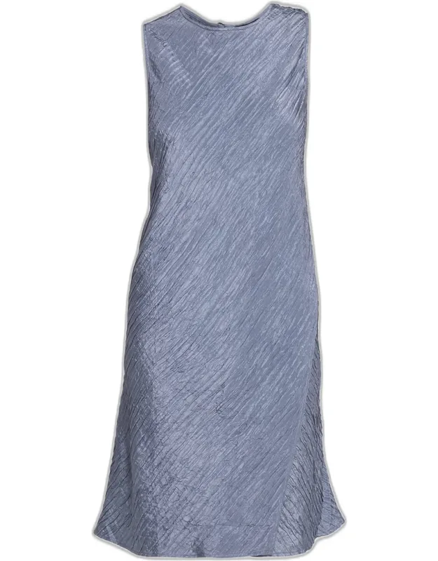 Wrap-front Crinkled Silk Jacquard Dress
