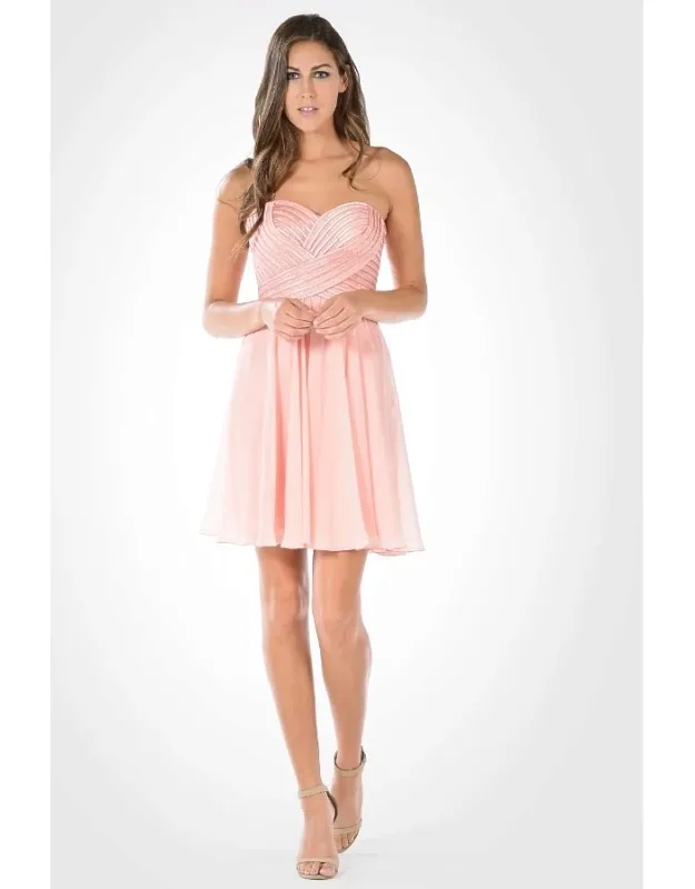 Strapless Chiffon Bridesmaids Dress