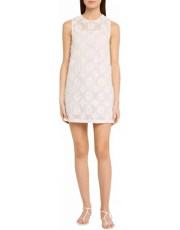 Embroidered Shift Dress