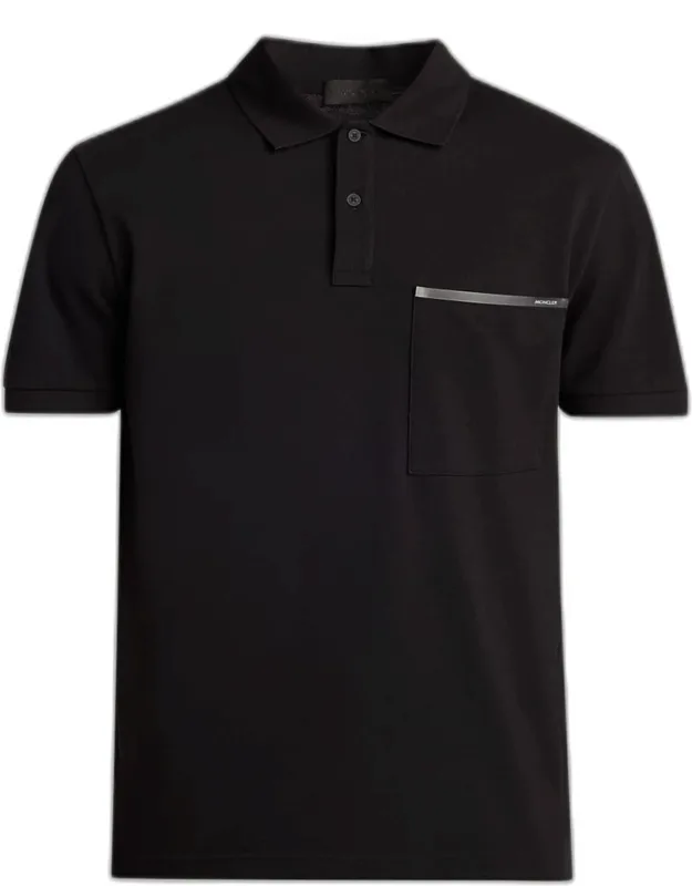 Cotton Polo Shirt With Spread Collar And Chest Pocket