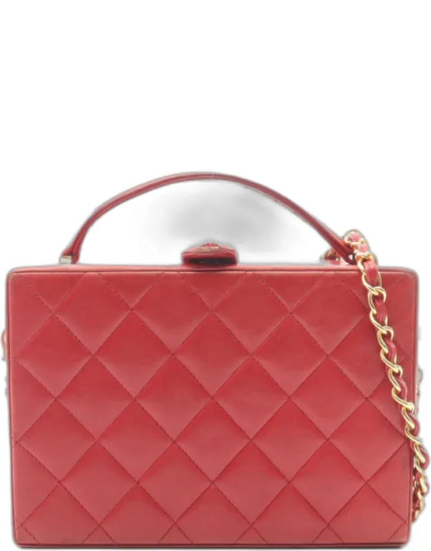 Matelasse Small Lambskin Leather Top Handle Bag