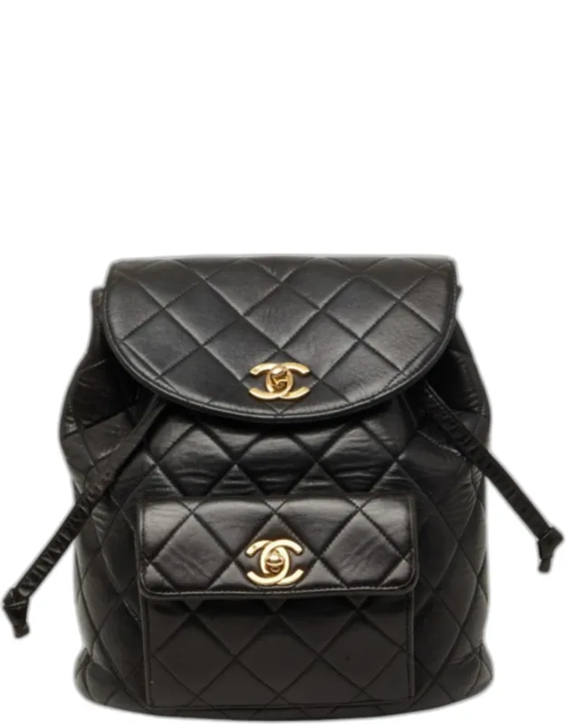 Vintage Duma Medium Lambskin Leather Backpack Bag
