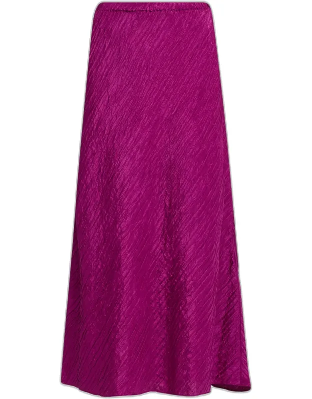 Crinkled Bias-cut Silk Jacquard Maxi Skirt