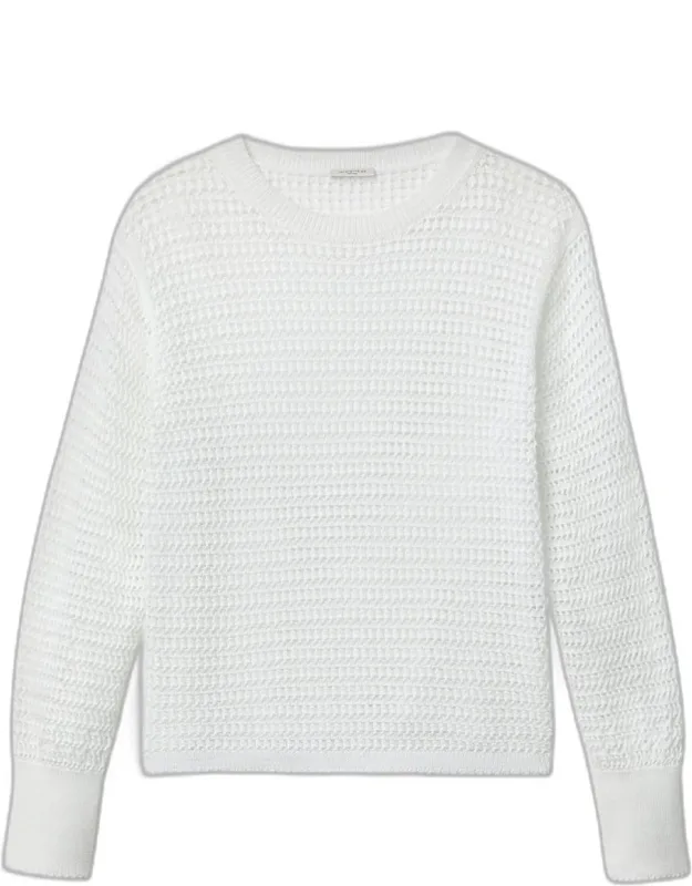 Open-stitch Cotton Knit Sweater