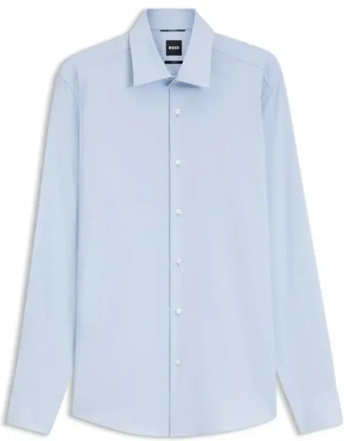 Slim-fit Shirt In A Structured Cotton Blend With Thermoregulating And Quick-drying Performance