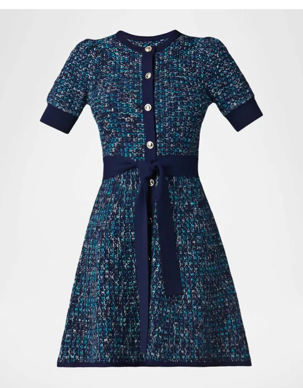 Textured Tweed Knit Mini Dress