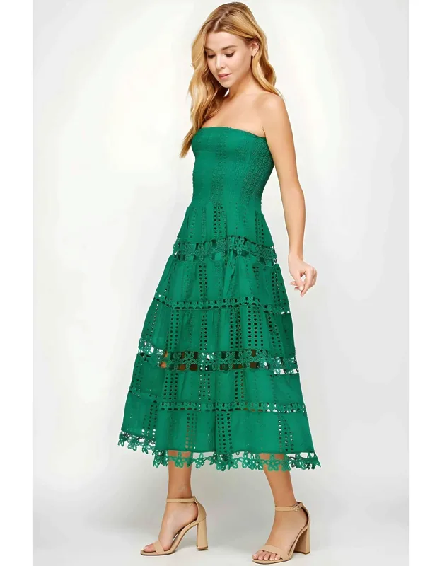 Eyelet Midi Dress