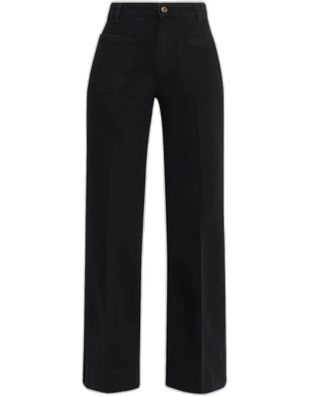 Patch-pocket Straight-leg Jeans