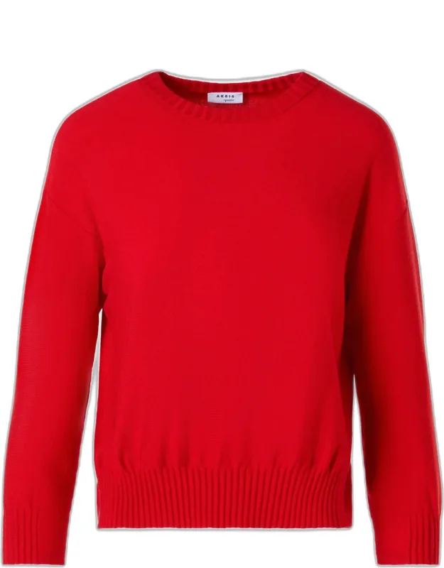 Merino Wool Knit Crewneck Sweater