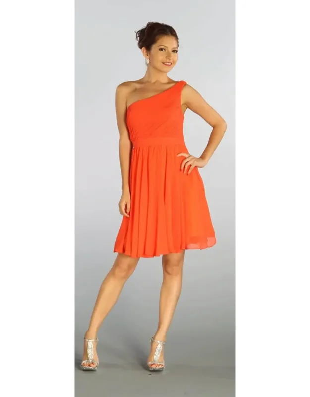 One Shoulder Chiffon Bridesmaid Dress
