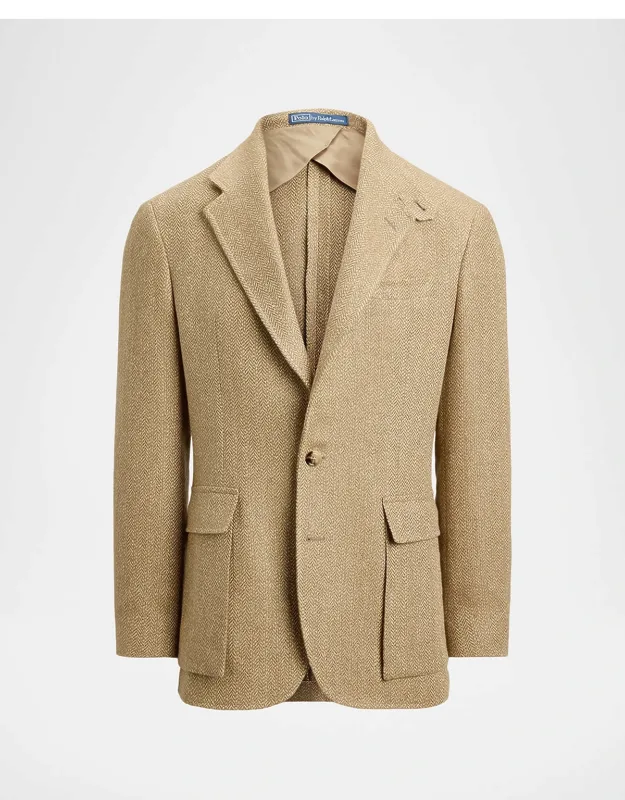 Herringbone Linen Blend Single-breasted Sport Coat