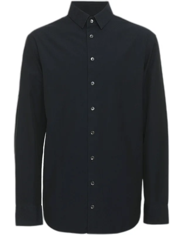 Woven Textured Cotton Long Sleeve Shirt