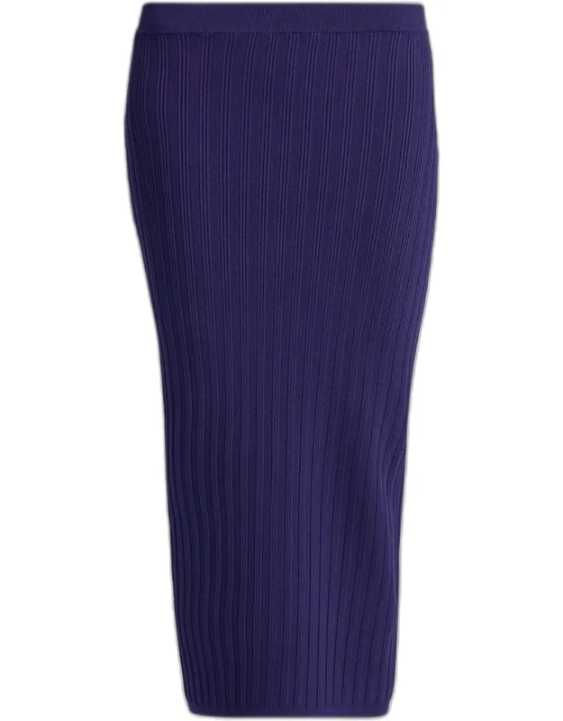 Knit Mesh Midi Skirt