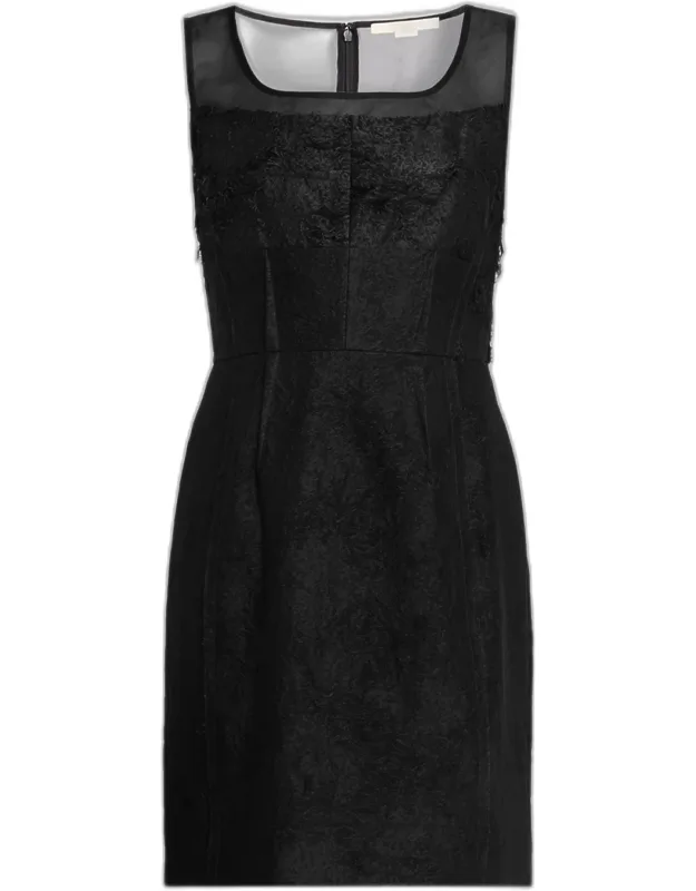 Textured Fray Jacquard Mini Dress