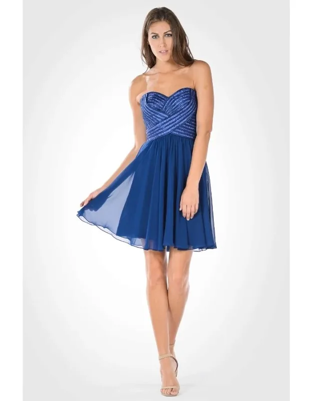 Strapless Chiffon Bridesmaids Dress