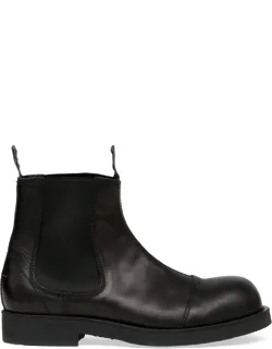 Biker Leather Chelsea Boots