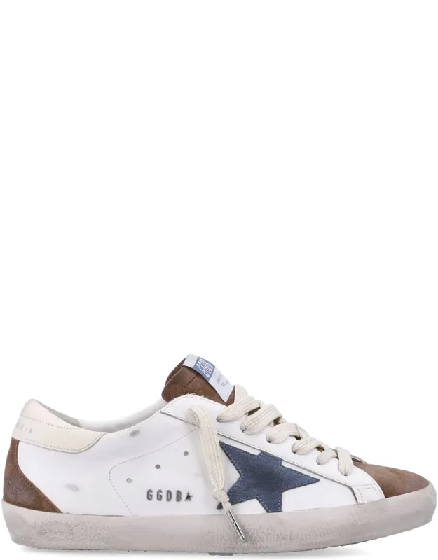 Distressed Leather Sneakers With Suede Accents