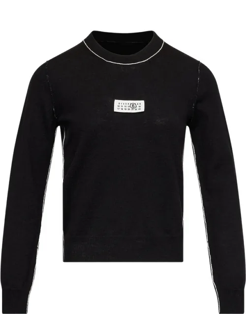 Contrast-trimmed Wool Blend Knit Jumper