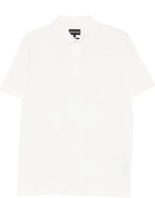 Polo Shirt With Button Fastening And Tonal Logo Detail