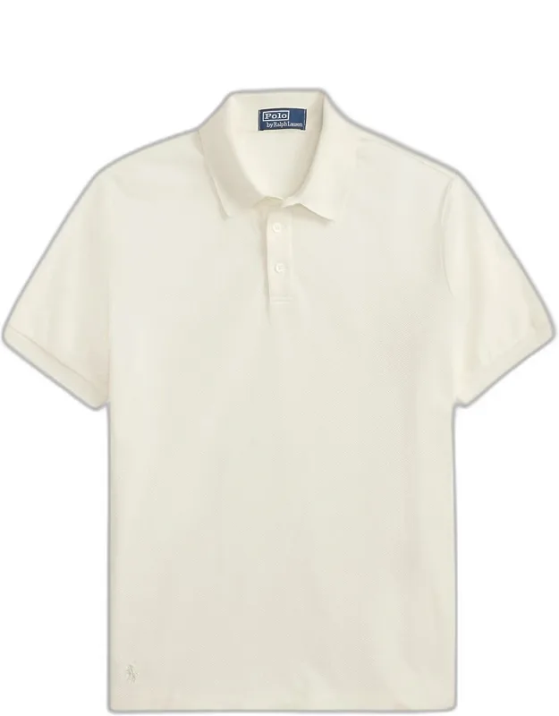 Pointelle Jersey Knit Polo Shirt