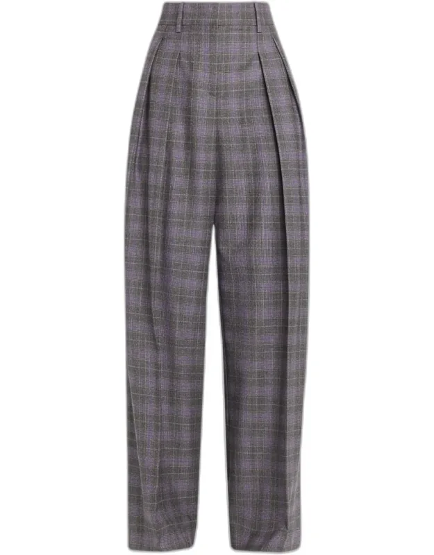 Glen Plaid Cashmere-wool Trousers
