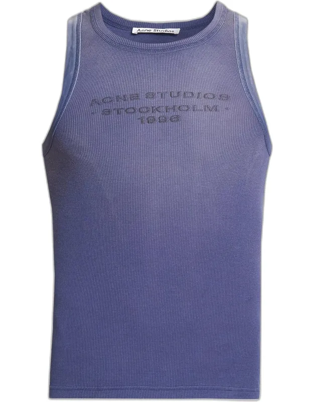 Ribbed Logo Tank Top